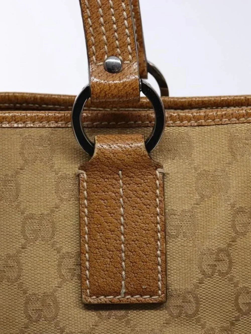GUCCI GG Canvas Hand Bag Brown 113019 Auth 134527